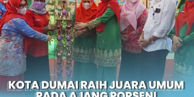 Kota Dumai Raih Juara Umum Pada Ajang Porseni IGTKI-PGRI Tingkat Provinsi Riau Tahun 2021