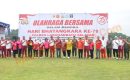 Sambut HUT Bhayangkara Ke 78, Polres Labusel Gelar Olahraga Bersama Forkopimda Plus Pererat Sinergitas
