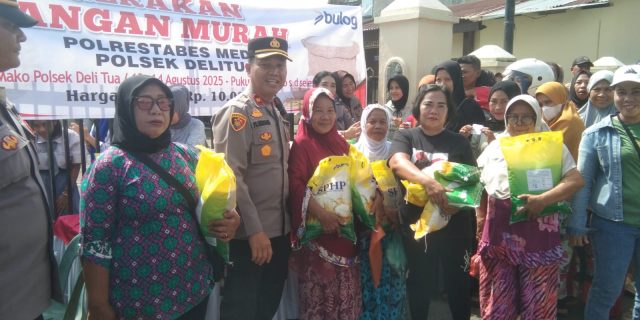 Polsek Delitua Gelar Gerakan Pangan Murah Di Wilayah Hukum Polsek Deli Tua Polrestabes Medan