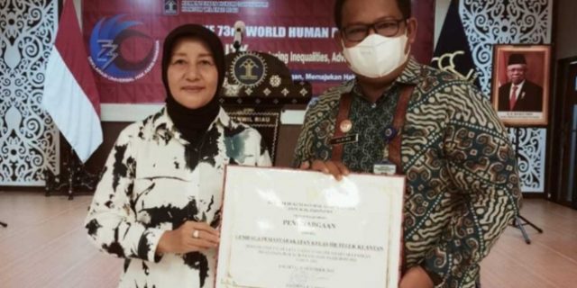 Lapas Teluk Kuantan Berhasil Mendapatkan Penghargaan P2HAM Terbaik Kedua Se-Riau